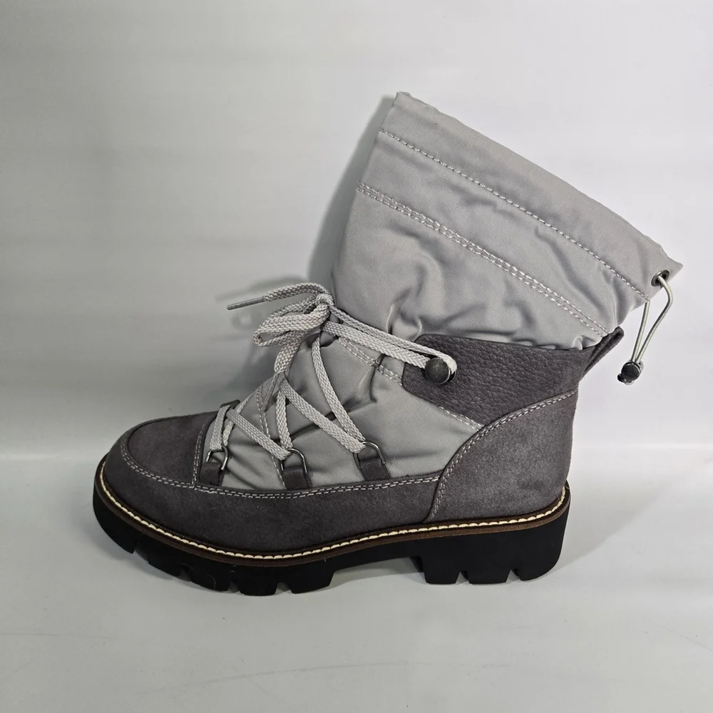 Cliffs White Mountain Gleamy Waterproof Snow Boots Gray Faux Fur Winter 7.5 NIB
